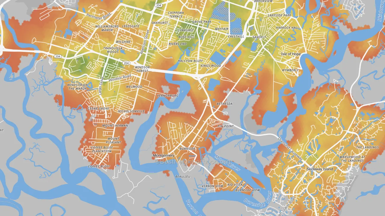 Bike Grade map of Montgomery, GA