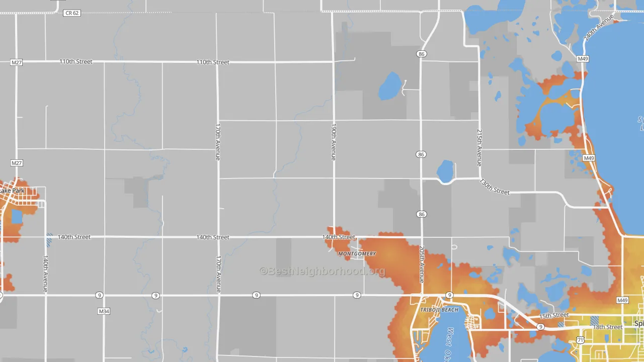 Bike Grade map of Montgomery, IA