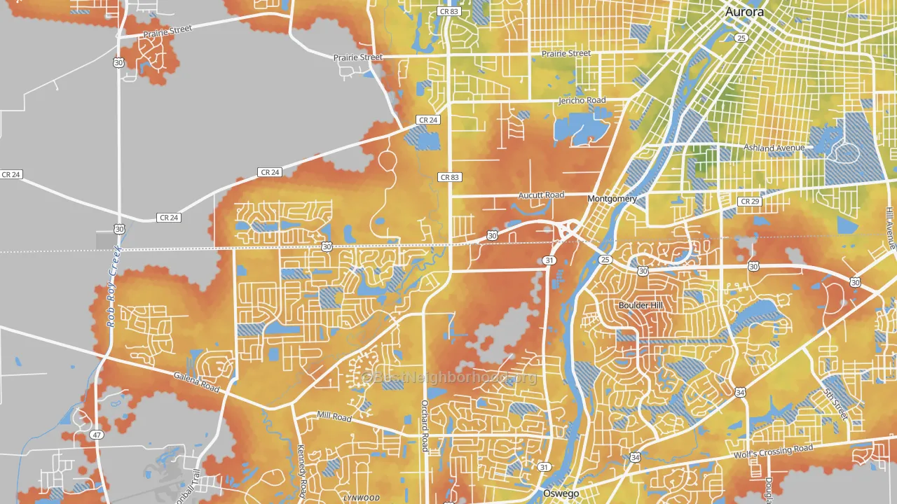 Bike Grade map of Montgomery, IL