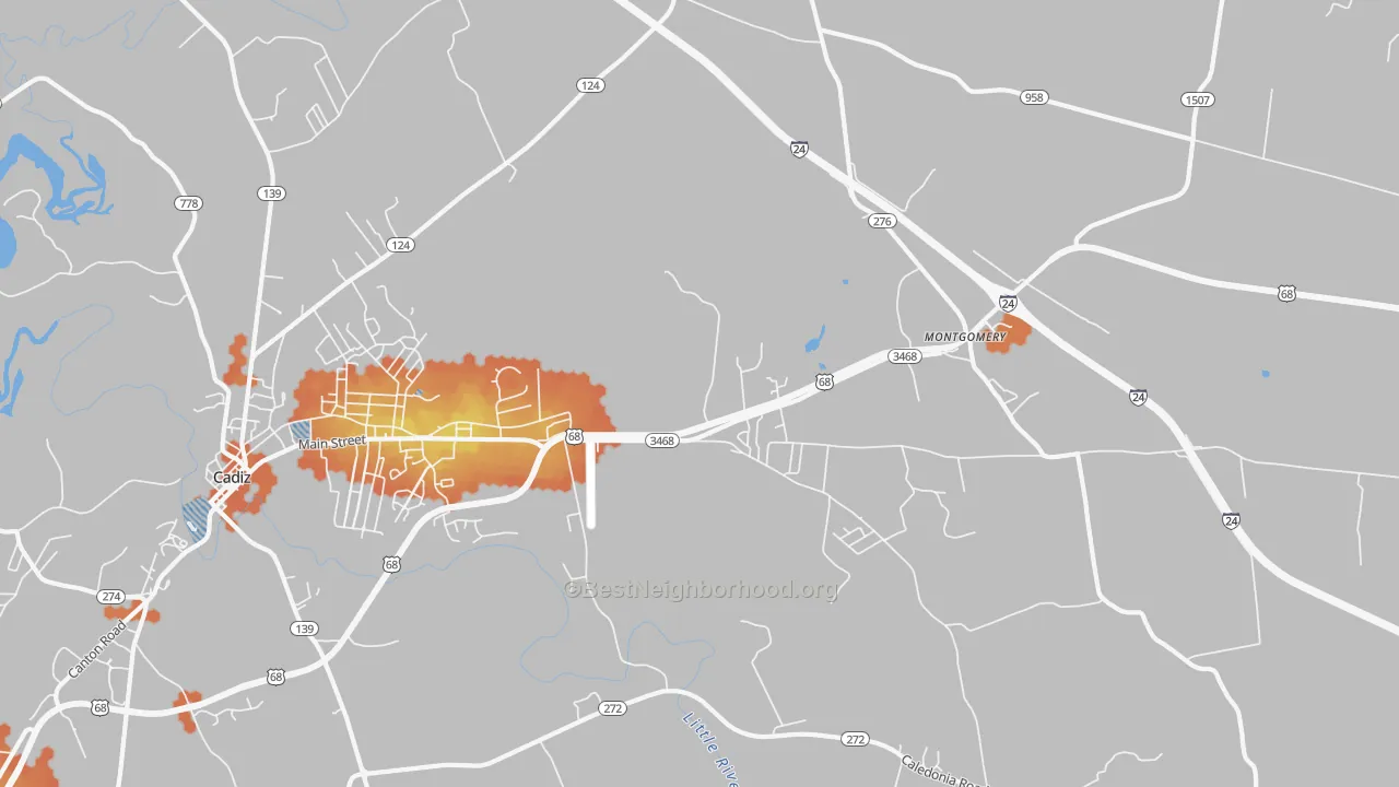 Bike Grade map of Montgomery, KY