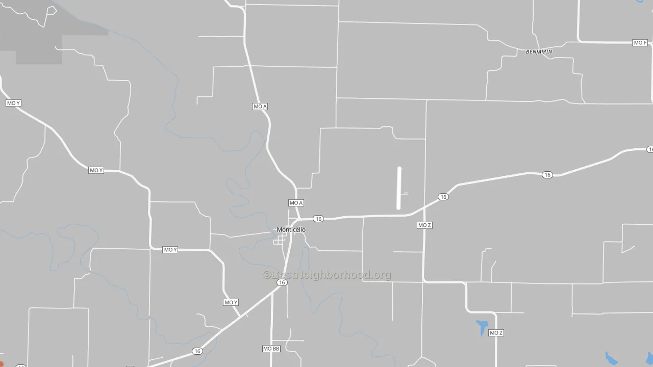 Bike Grade map of Monticello, MO