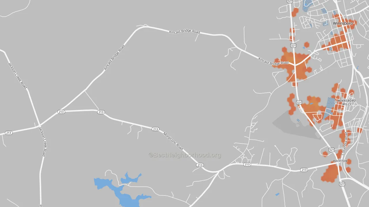 Bike Grade map of Monticello, SC