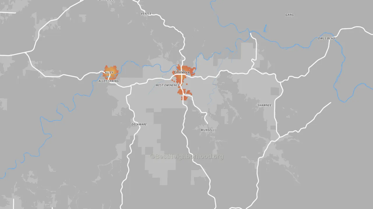 Bike Grade map of Montier, MO