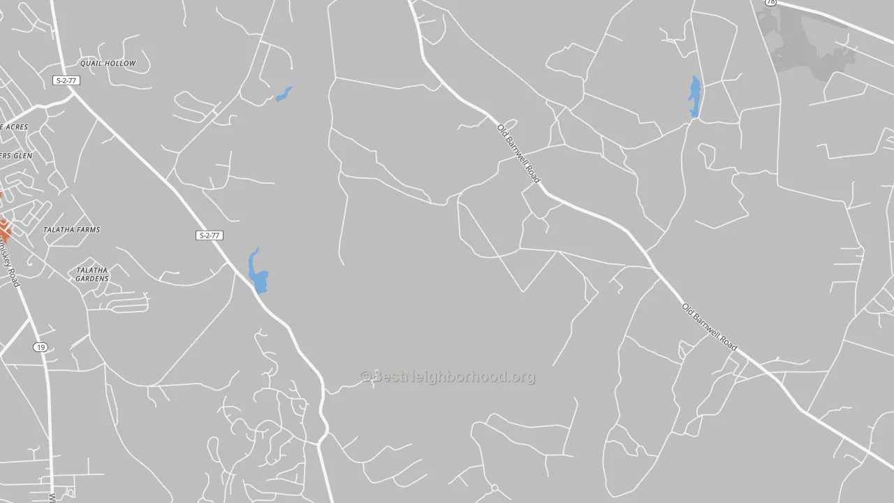 Bike Grade map of Montmorenci, SC