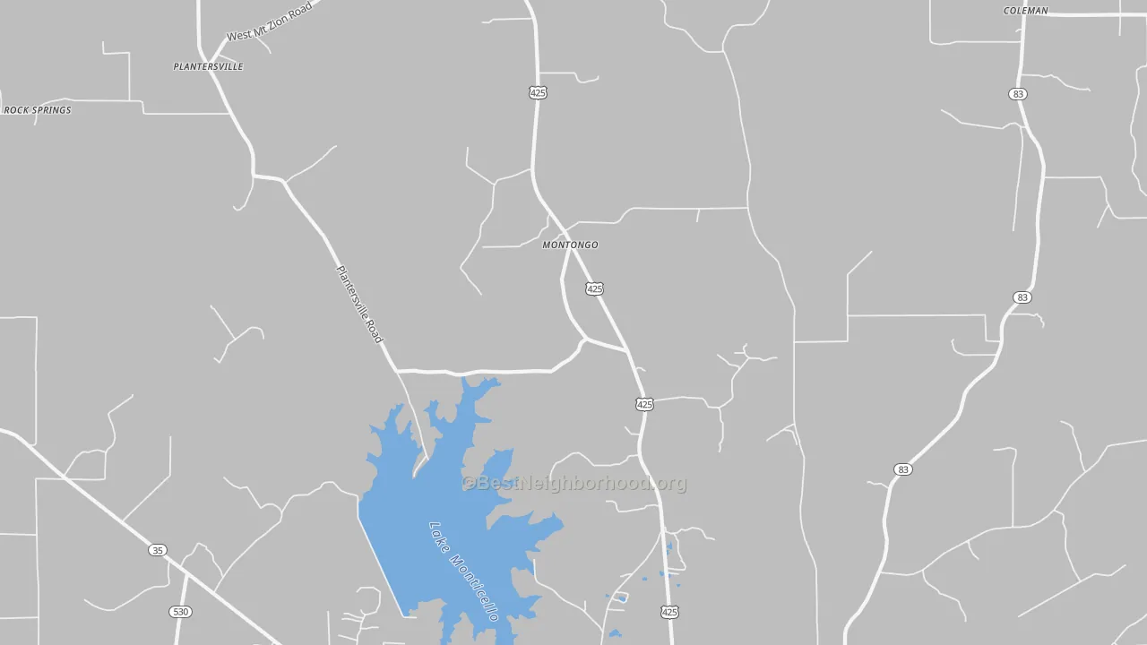 Bike Grade map of Montongo, AR