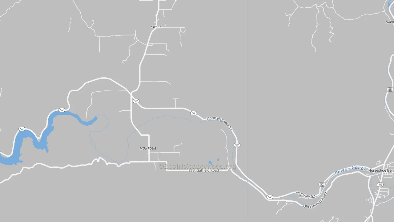 Bike Grade map of Montour, ID