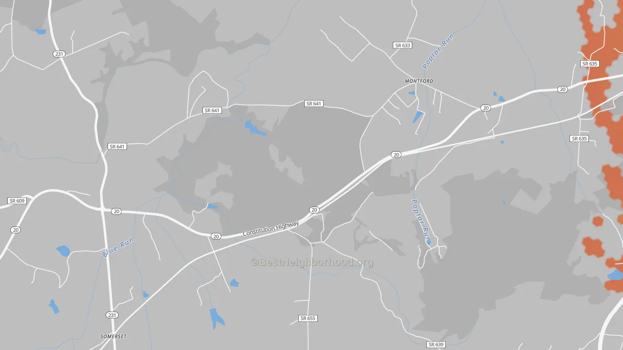 Bike Grade map of Montpelier Station, VA