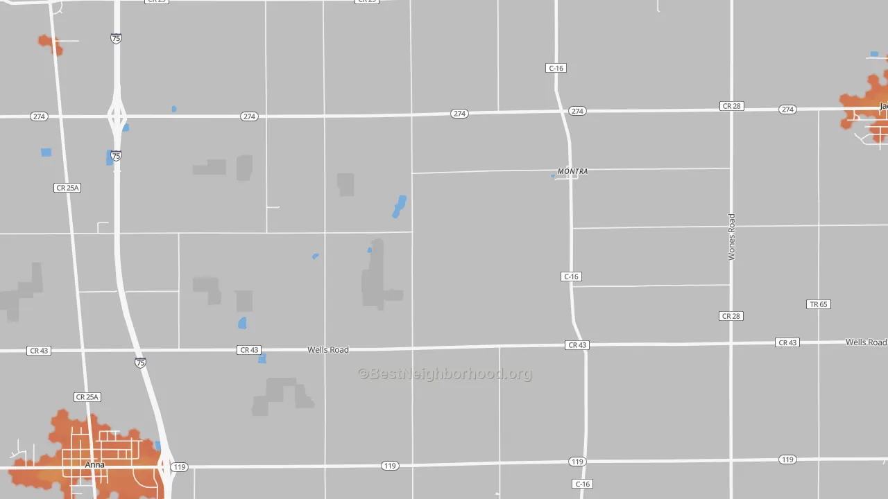 Bike Grade map of Montra, OH