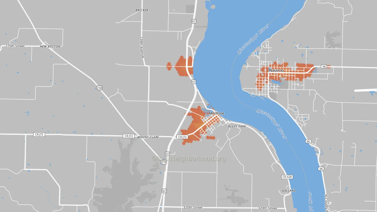 Bike Grade map of Montrose, IA