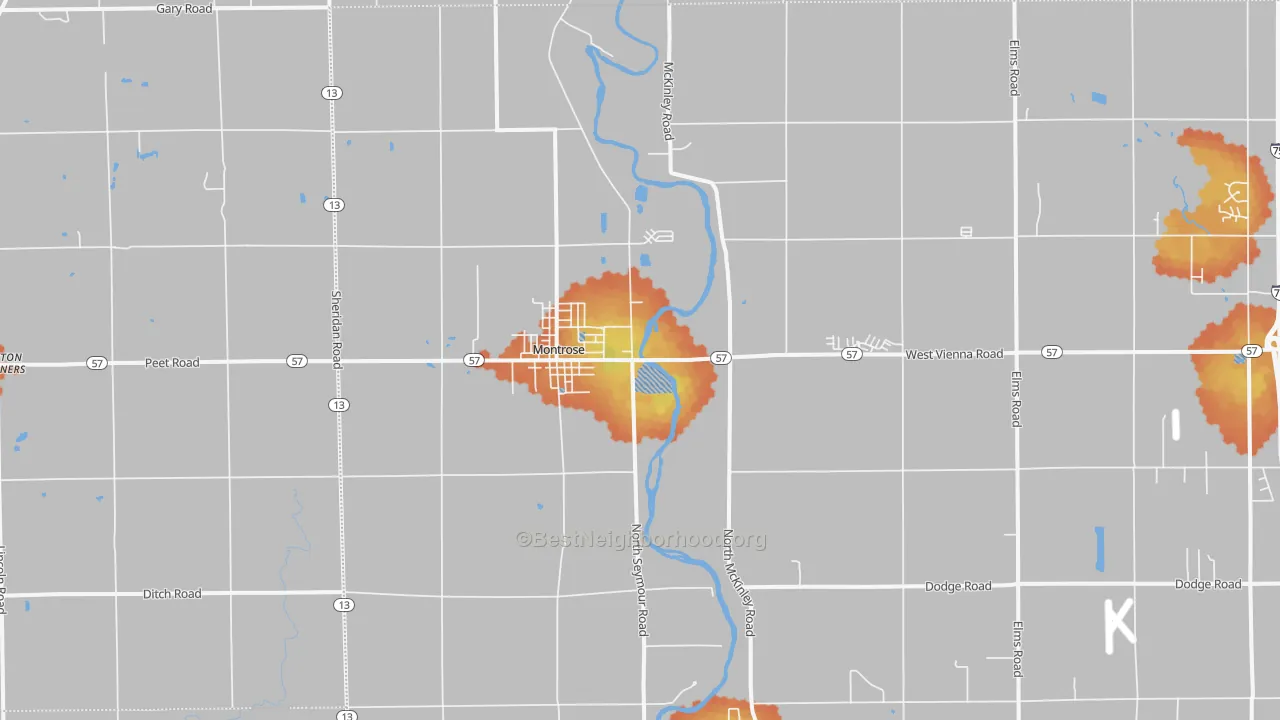 Bike Grade map of Montrose, MI