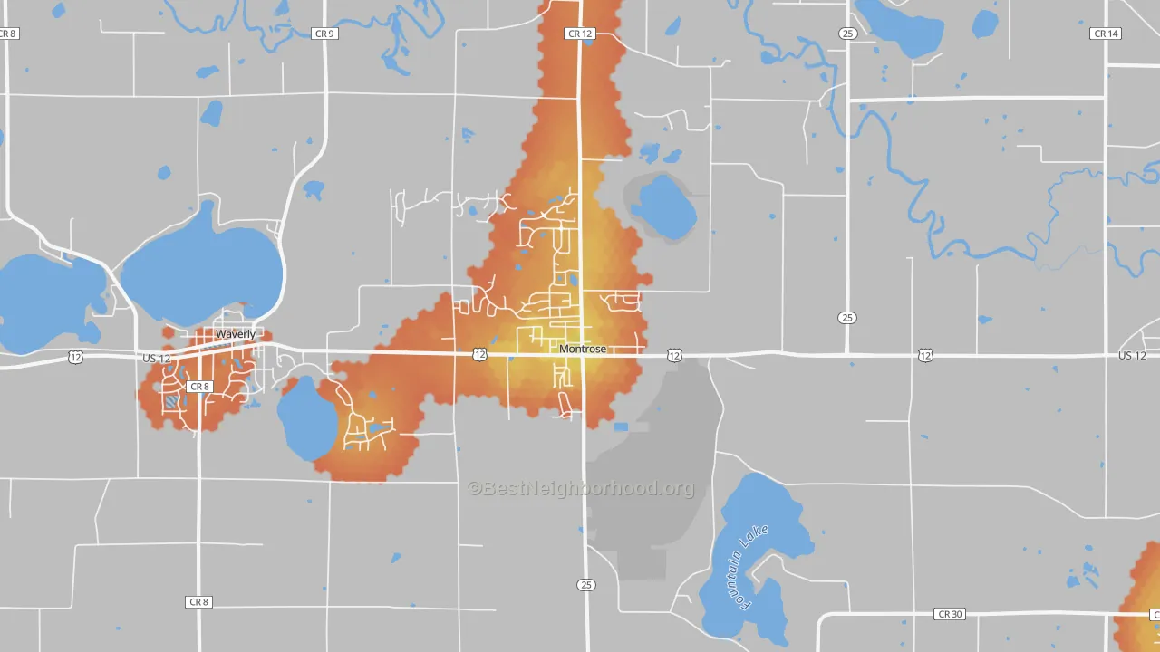 Bike Grade map of Montrose, MN