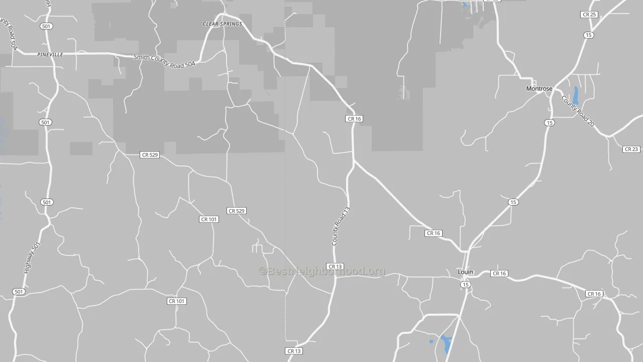 Bike Grade map of Montrose, MS