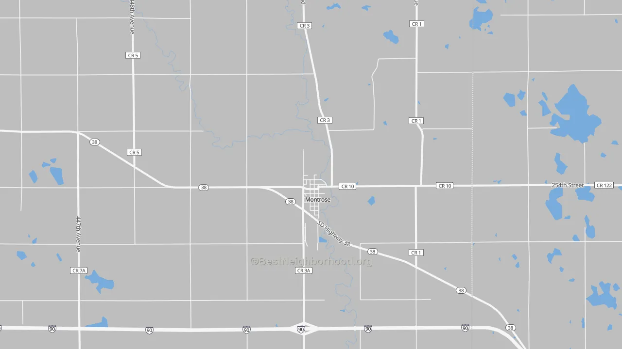 Bike Grade map of Montrose, SD