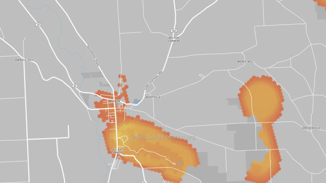Bike Grade map of Montville, NY