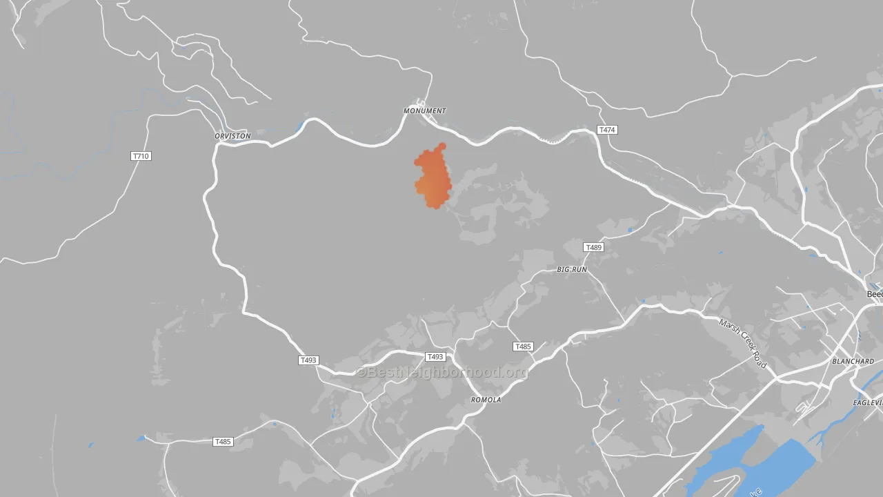 Bike Grade map of Monument, PA