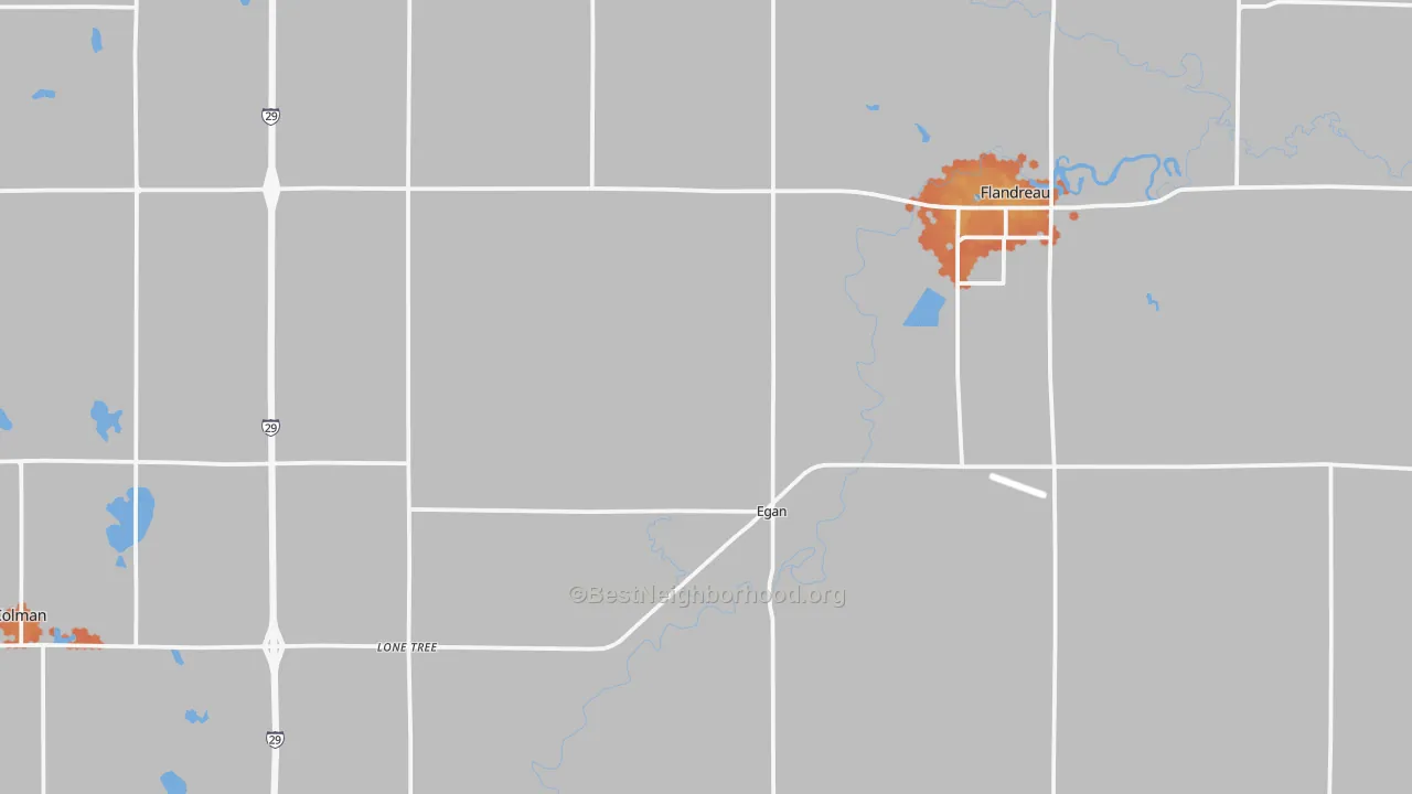 Bike Grade map of Moody County, SD