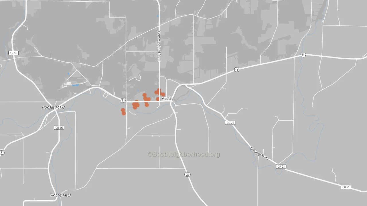 Bike Grade map of Mooers, NY