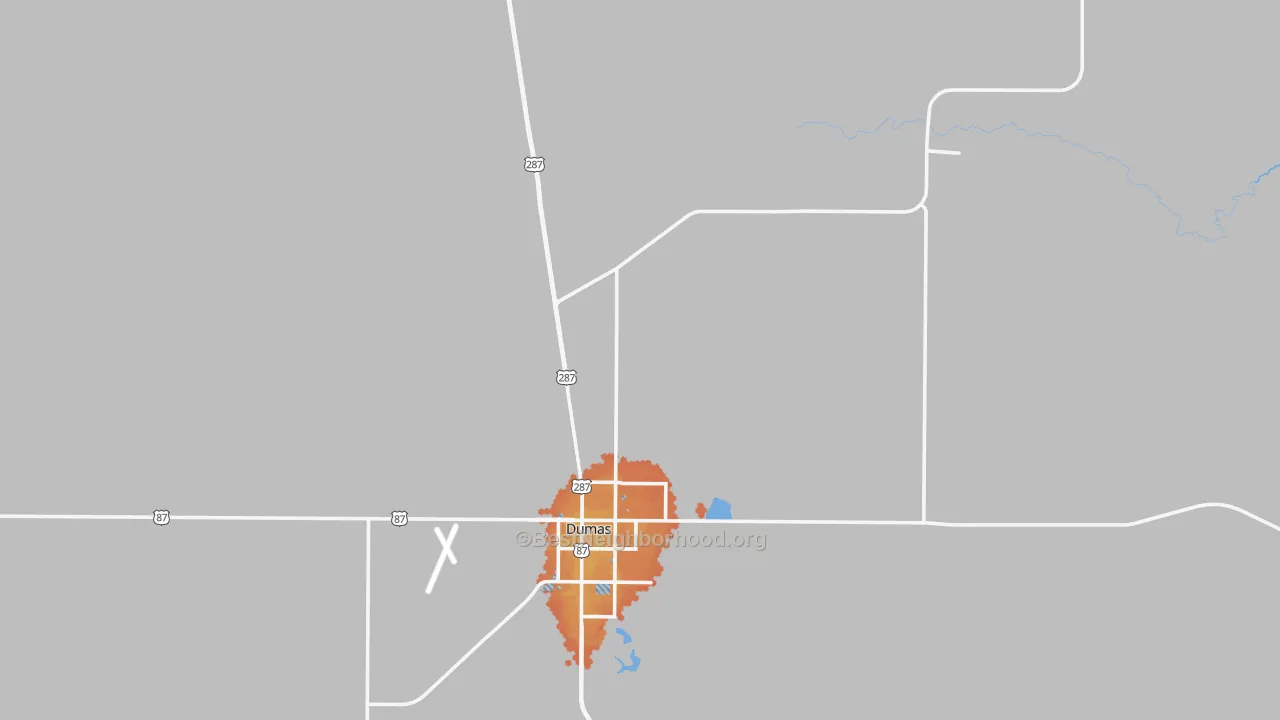 Bike Grade map of Moore County, TX