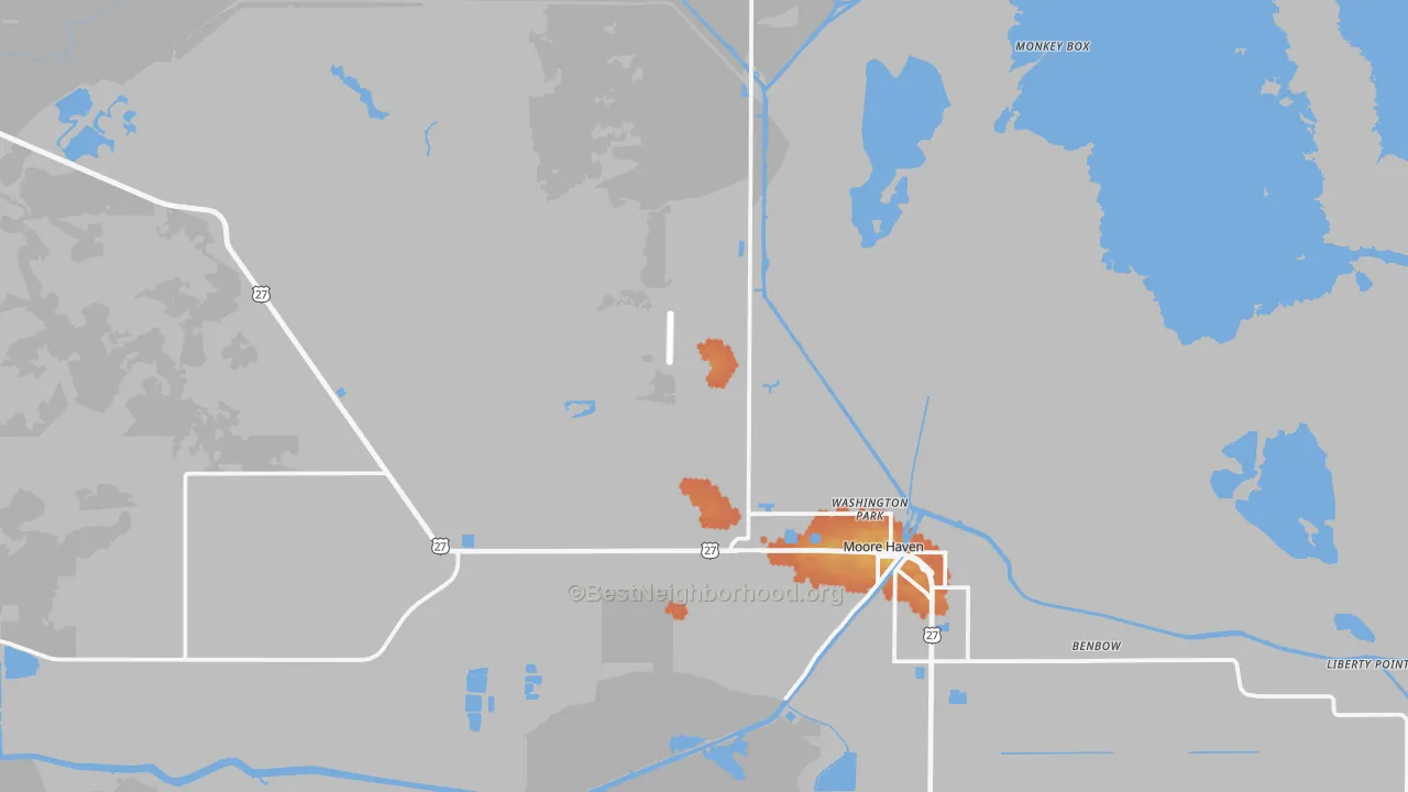 Bike Grade map of Moore Haven, FL