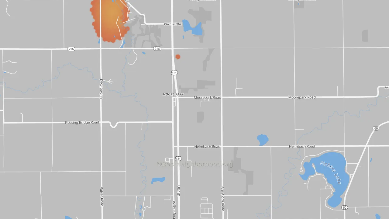Bike Grade map of Moore Park, MI