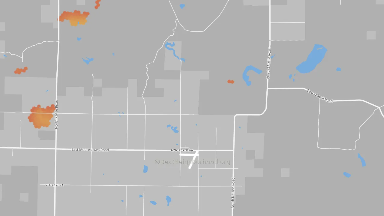 Bike Grade map of Moorestown, MI