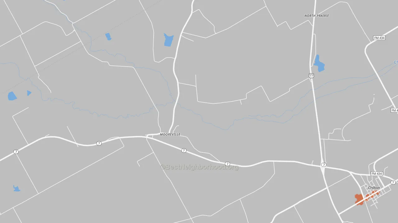 Bike Grade map of Mooreville, TX