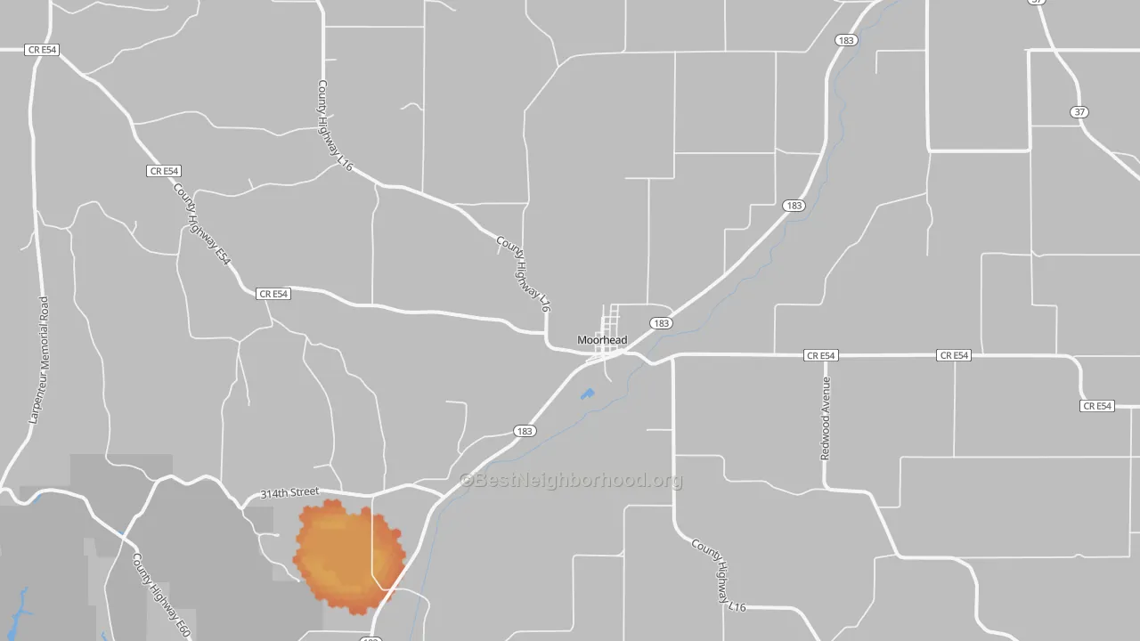 Bike Grade map of Moorhead, IA