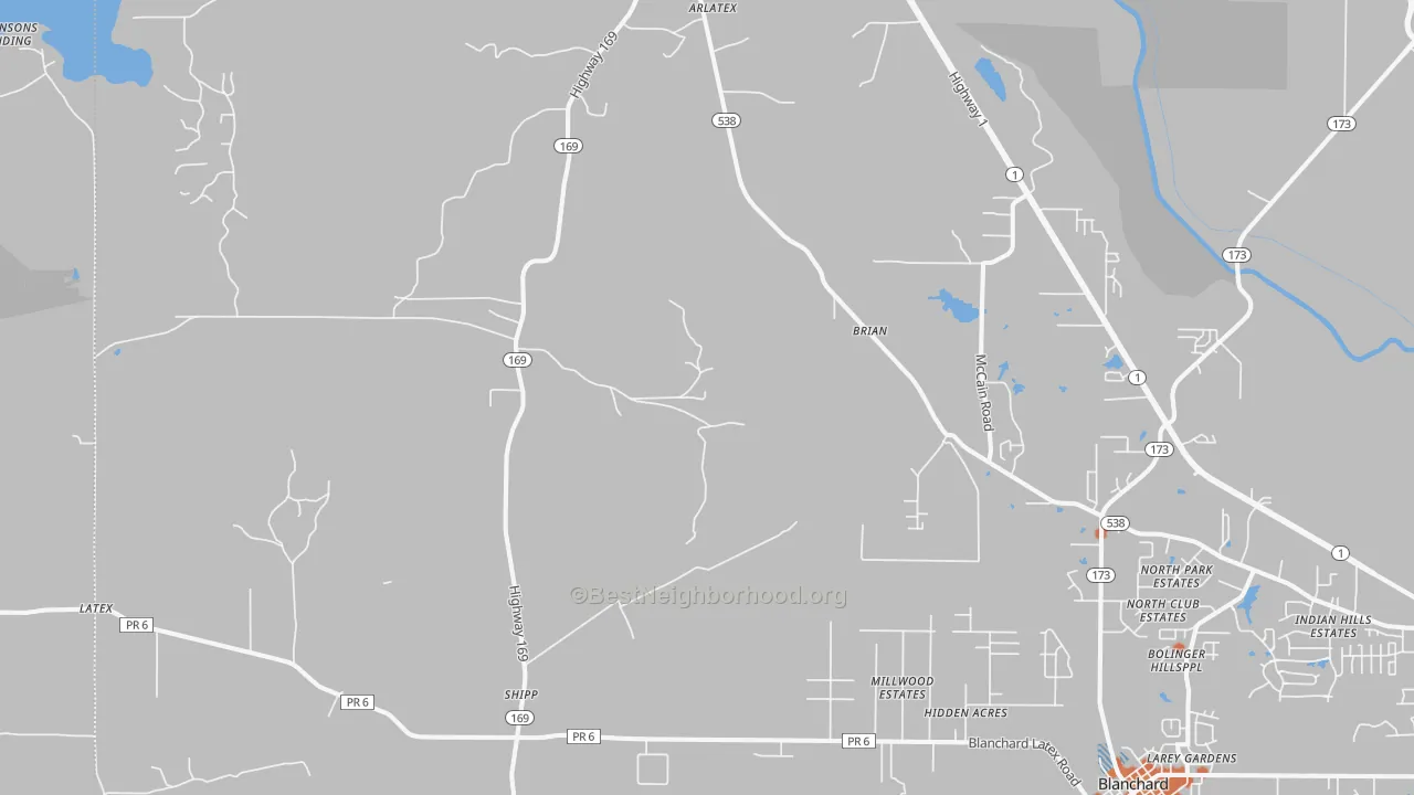 Bike Grade map of Mooringsport, LA