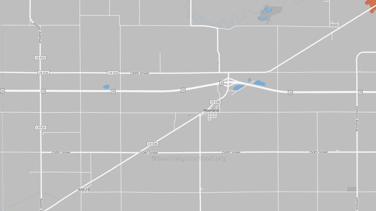 Bike Grade map of Moorland, IA