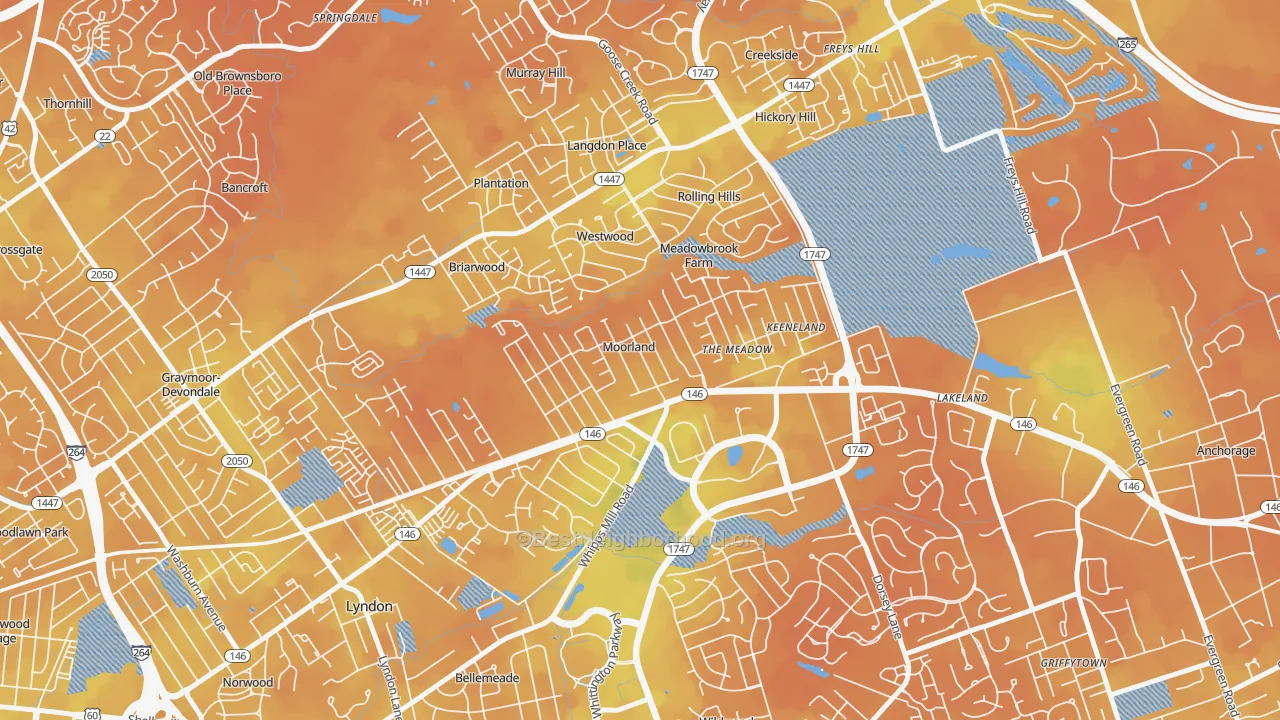 Bike Grade map of Moorland, KY