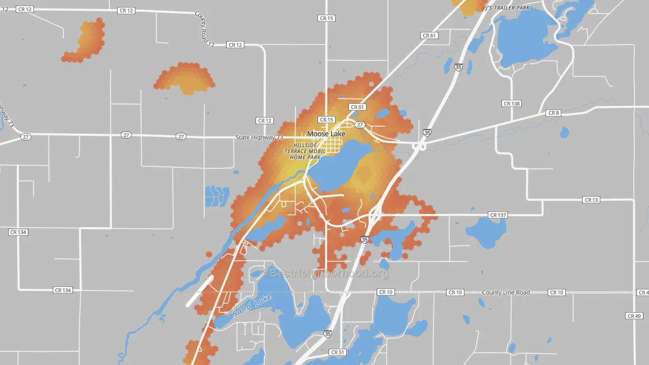 Bike Grade map of Moose Lake, MN
