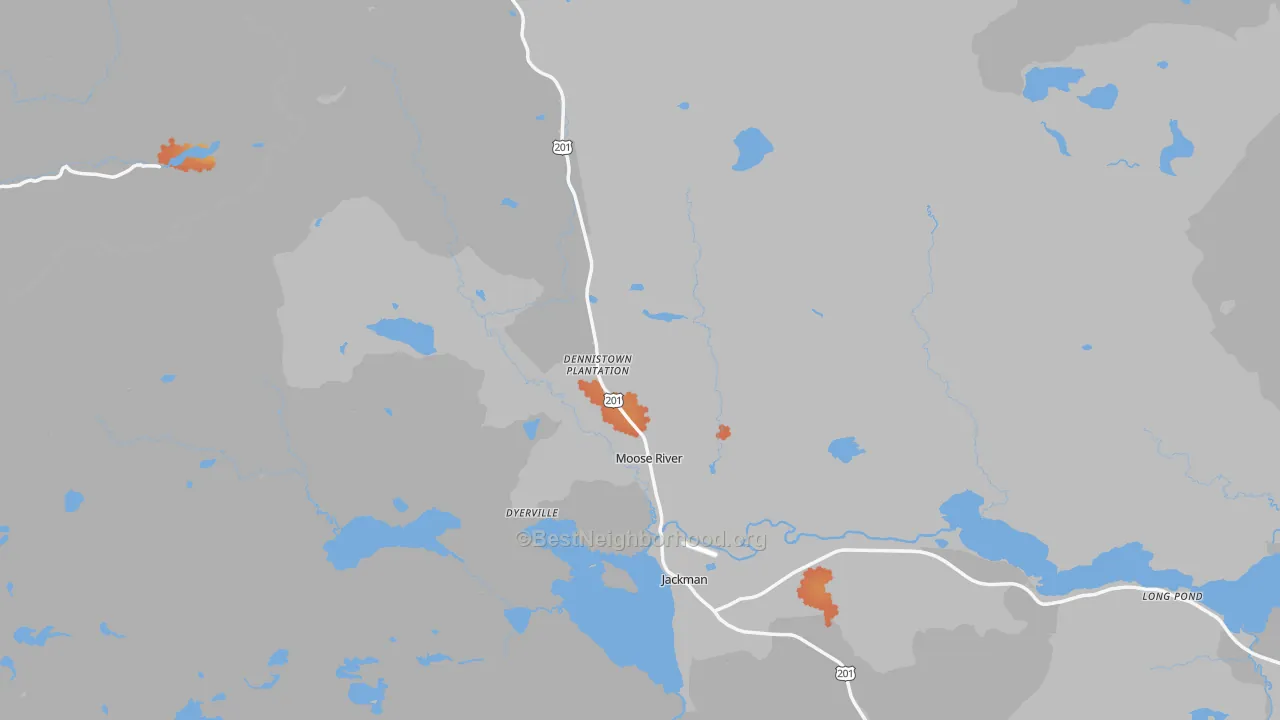 Bike Grade map of Moose River, ME