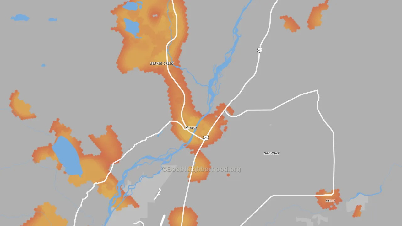 Bike Grade map of Moose, WY