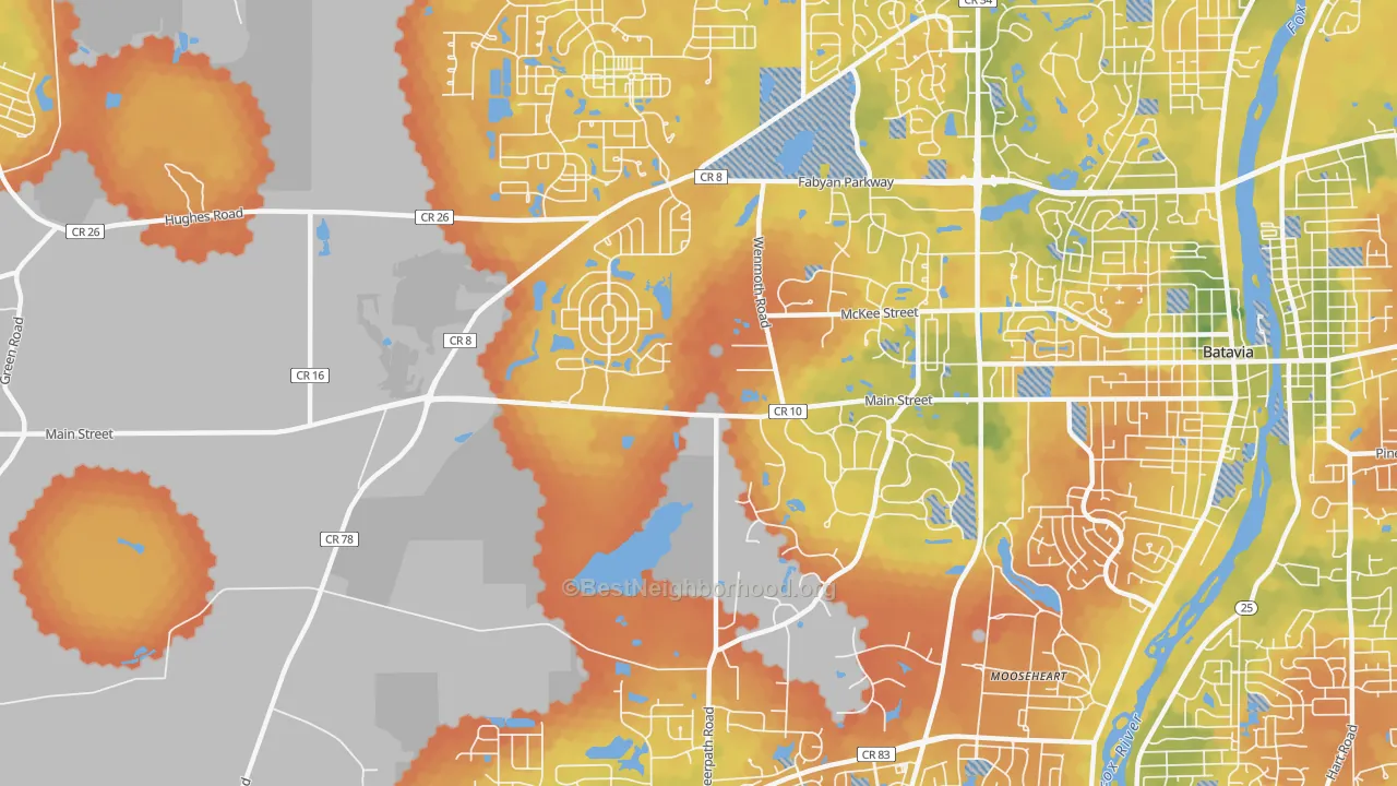 Bike Grade map of Mooseheart, IL