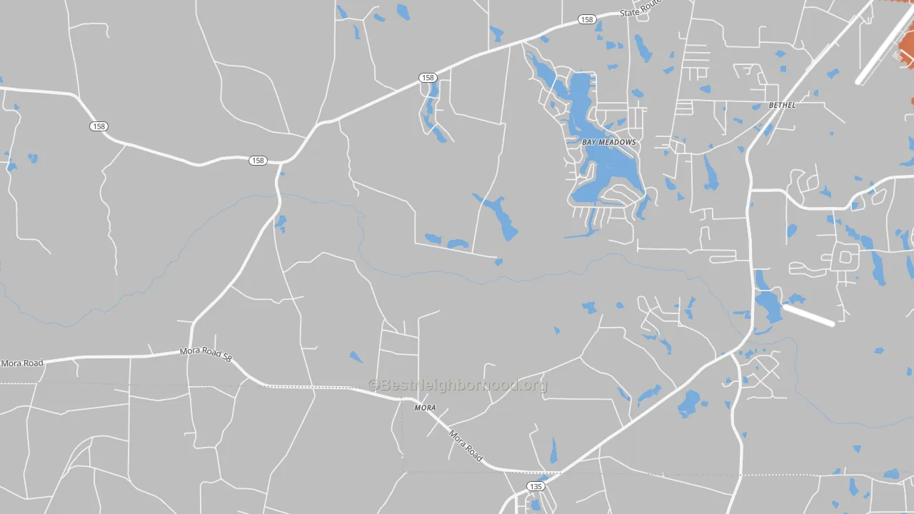 Bike Grade map of Mora, GA
