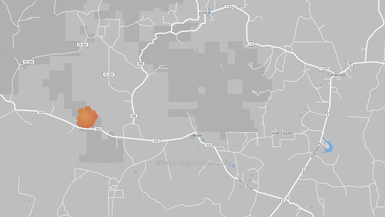 Bike Grade map of Mora, LA