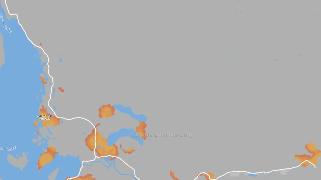 Bike Grade map of Moran, WY