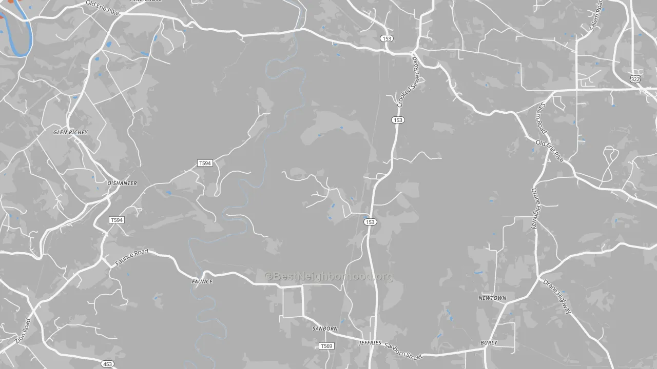 Bike Grade map of Morann, PA