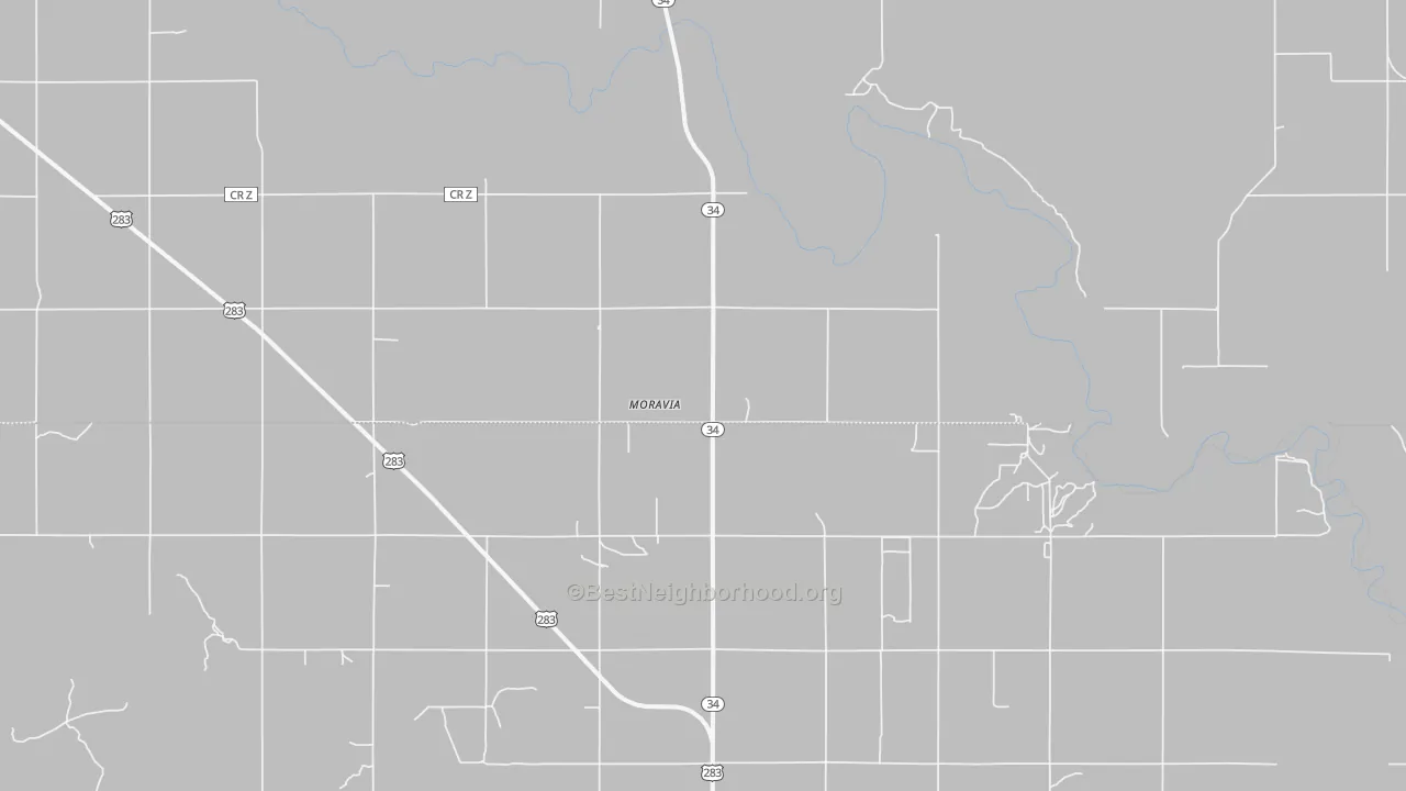 Bike Grade map of Moravia, OK