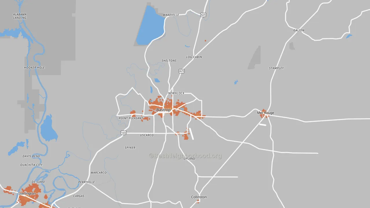 Bike Grade map of Morehouse Parish, LA