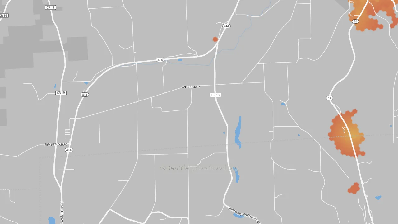 Bike Grade map of Moreland, NY