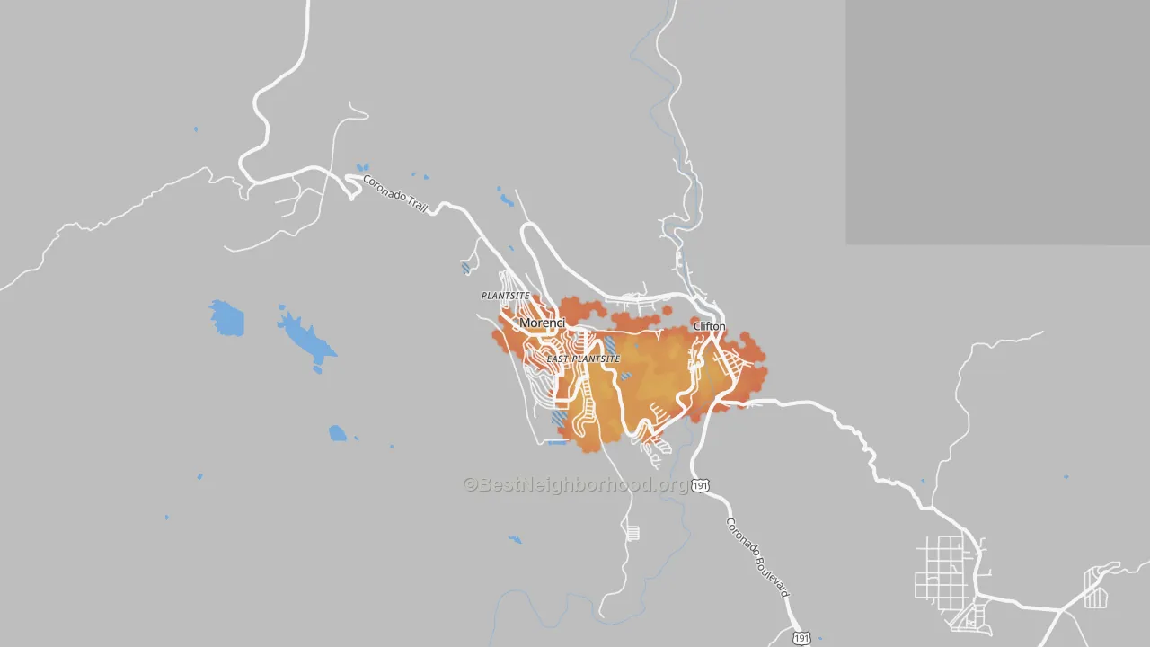 Bike Grade map of Morenci, AZ