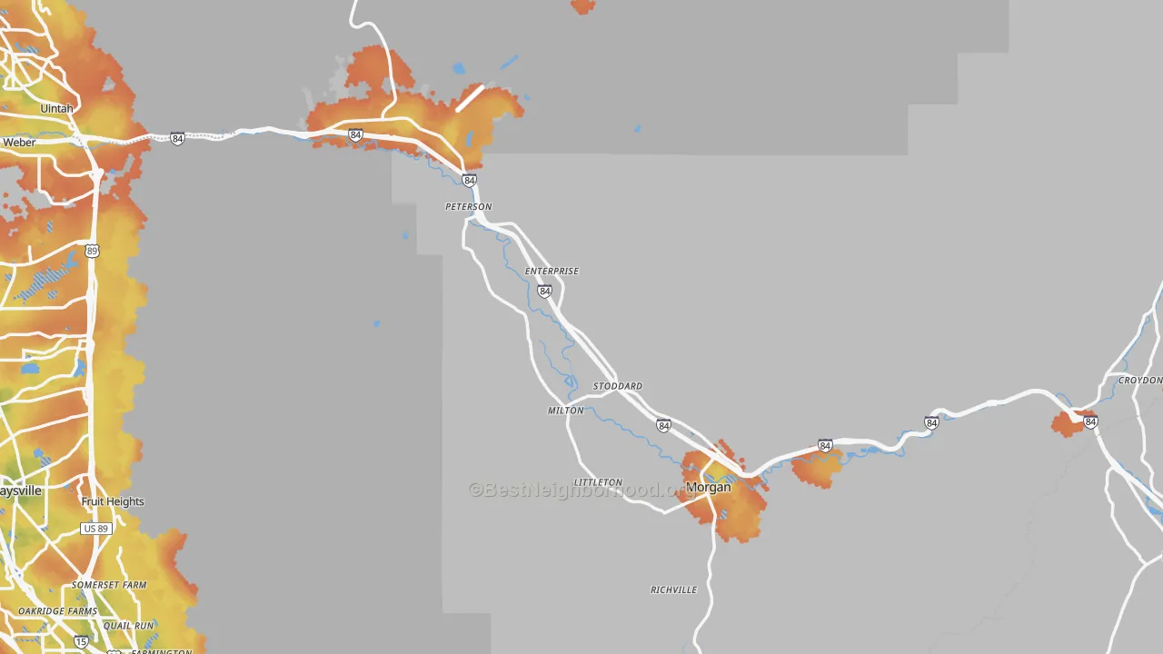 Bike Grade map of Morgan County, UT