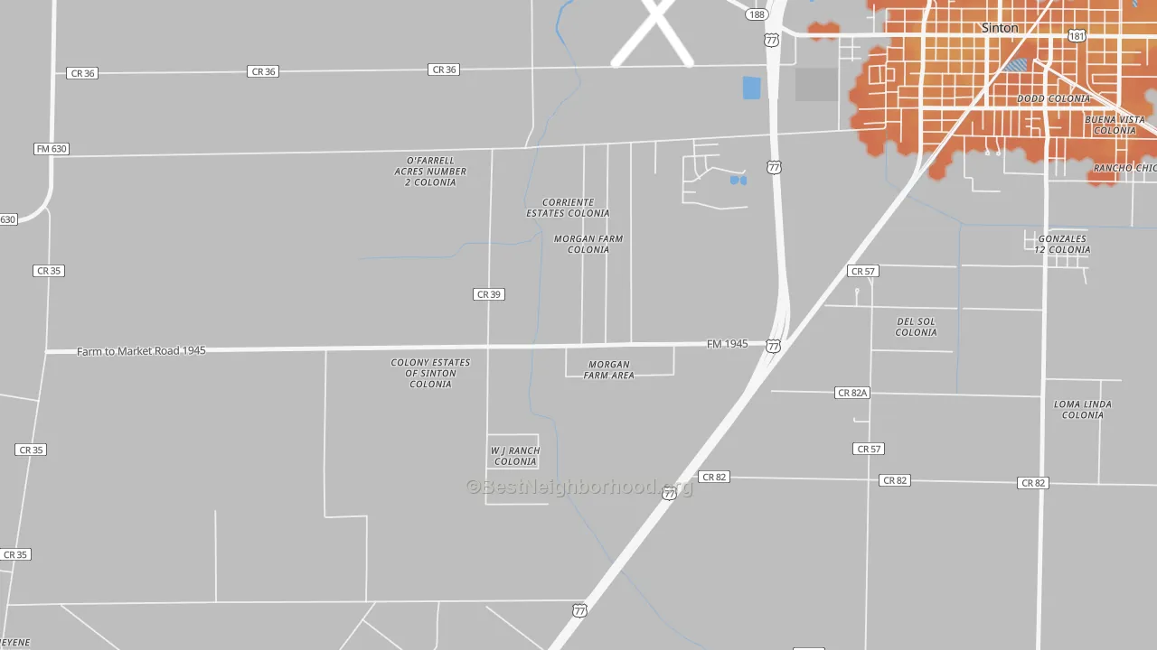 Bike Grade map of Morgan Farm, TX