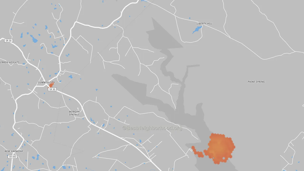 Bike Grade map of Morgan Springs, TN