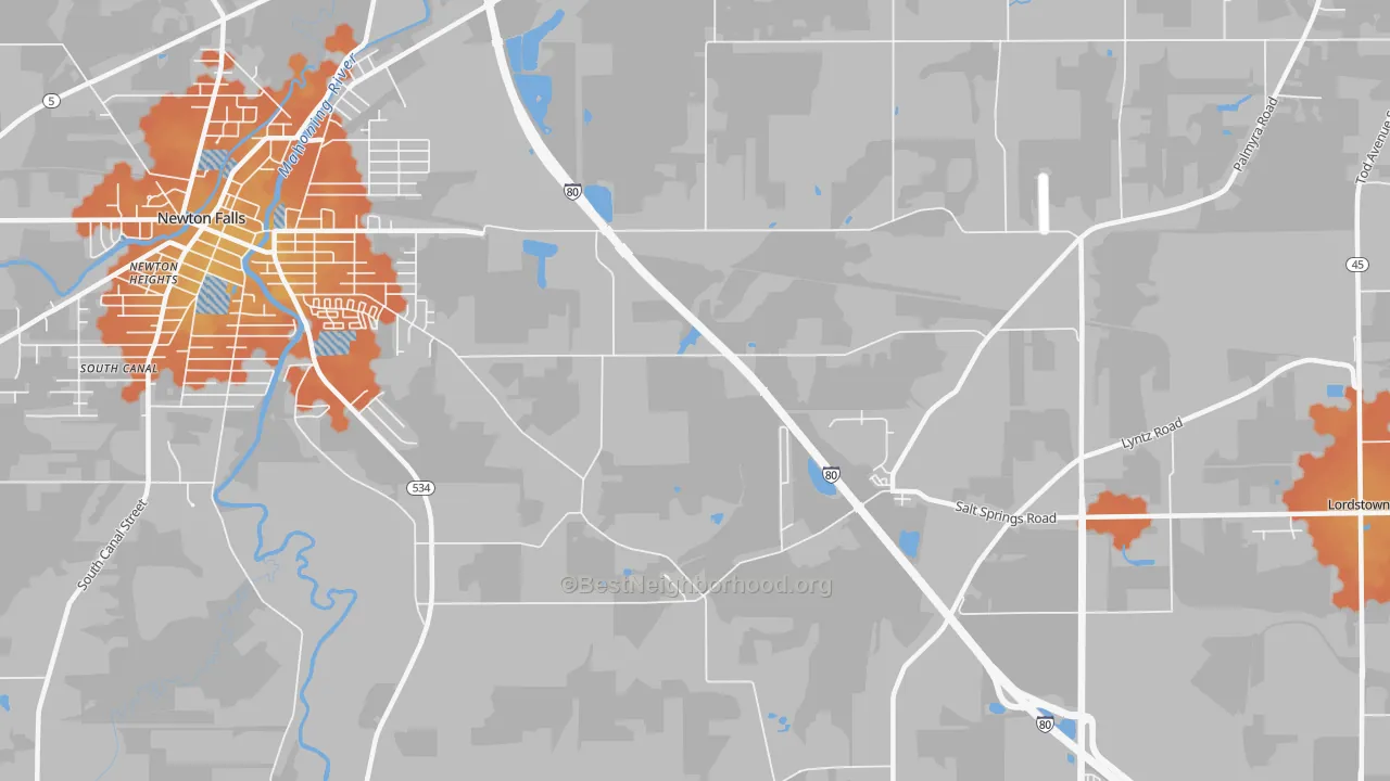 Bike Grade map of Morgandale, OH