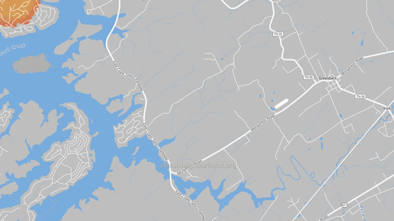Bike Grade map of Morganton, TN