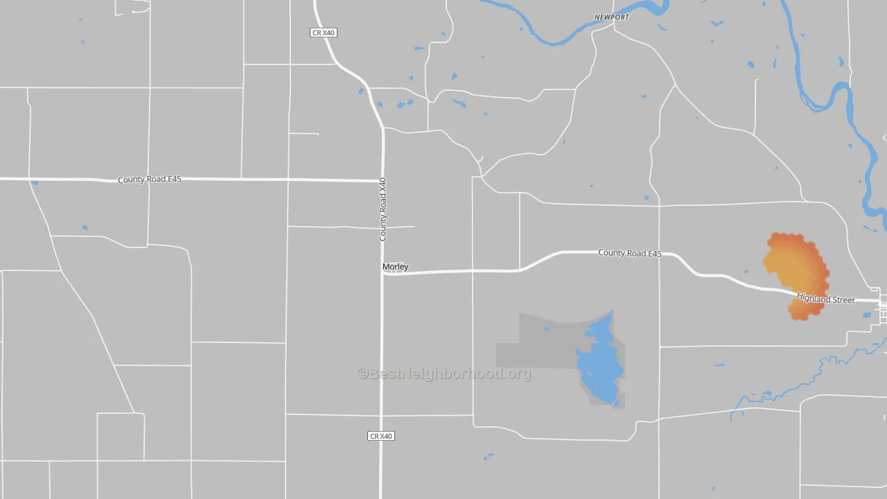 Bike Grade map of Morley, IA