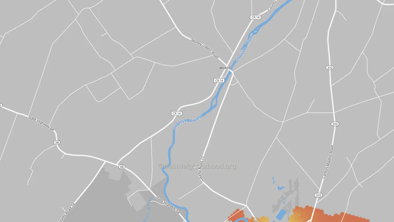 Bike Grade map of Morley, NY