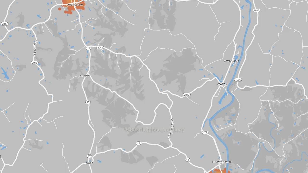 Bike Grade map of Morning View, KY
